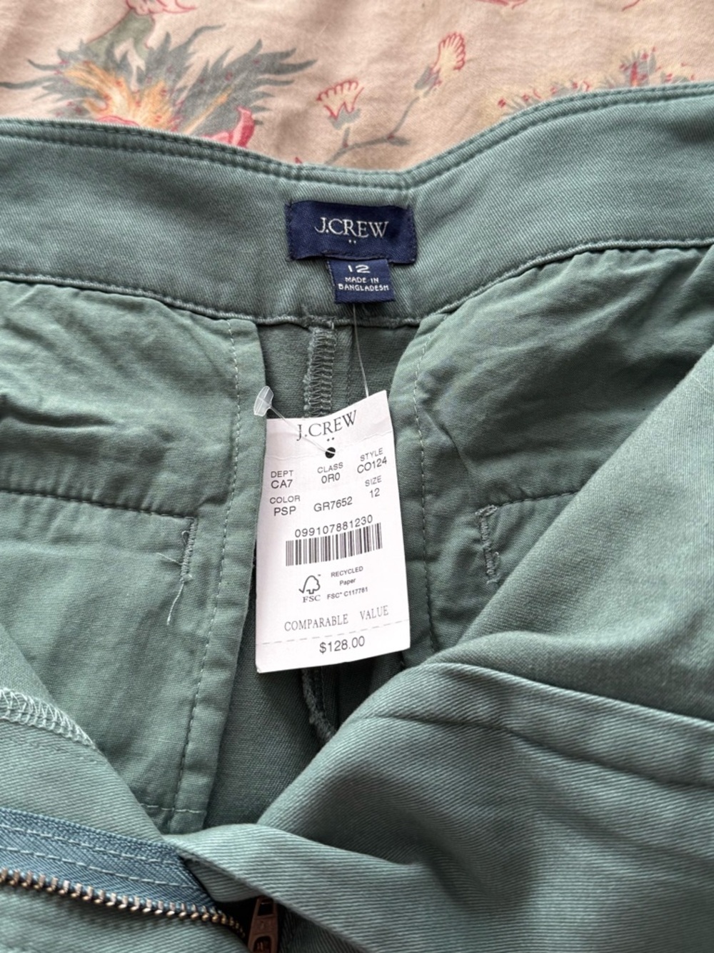 JCrew NWT High-Rise Tie-Waist Wide Leg Pants - Green - Picture 4 of 6